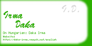 irma daka business card